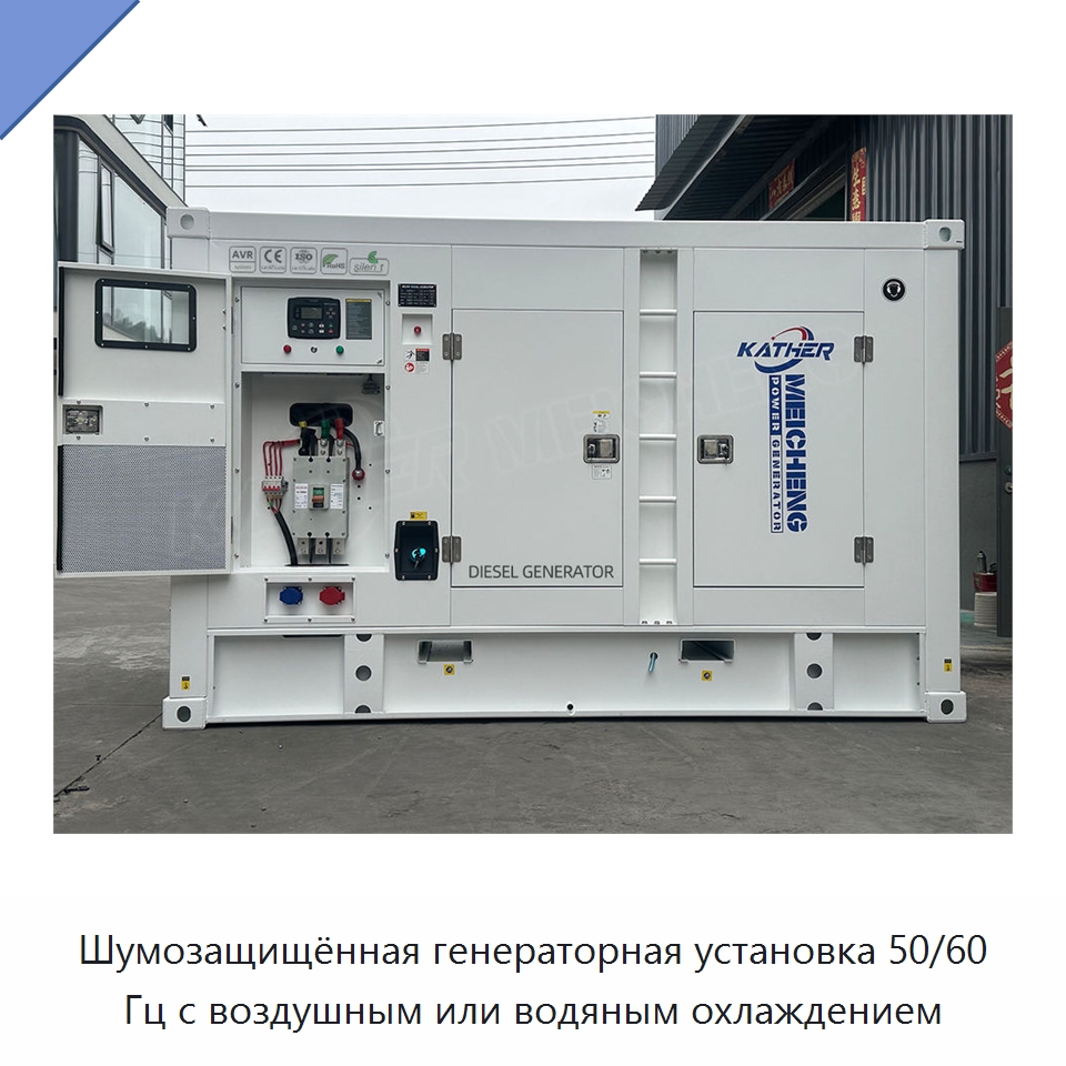Шумозащищённая генераторная установка 50/60 Гц с воздушным или водяным охлаждением — Дизельные генераторы