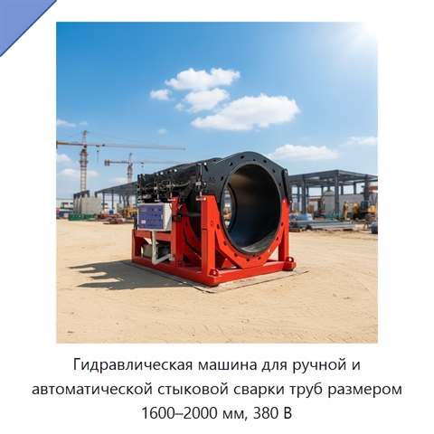 Гидравлическая машина для ручной и автоматической стыковой сварки труб размером 1600–2000 мм, 380 В