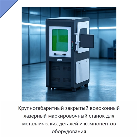 Крупногабаритный закрытый волоконный лазерный маркировочный станок для металлических деталей и компонентов оборудования