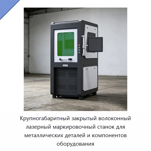 Крупногабаритный закрытый волоконный лазерный маркировочный станок для металлических деталей и компонентов оборудования