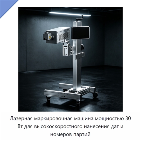 Лазерная маркировочная машина мощностью 30 Вт для высокоскоростного нанесения дат и номеров партий