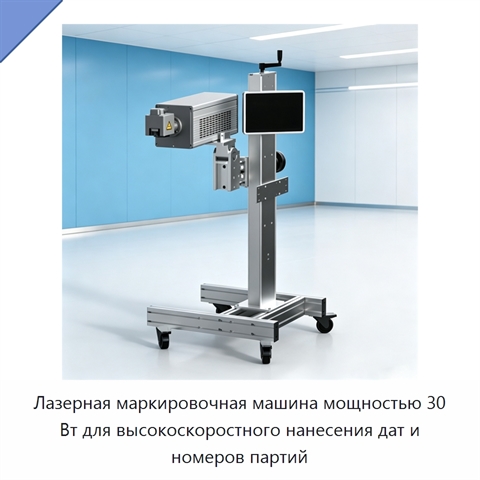 Лазерная маркировочная машина мощностью 30 Вт для высокоскоростного нанесения дат и номеров партий