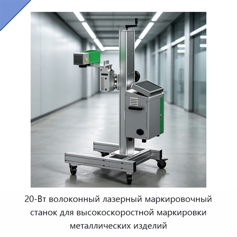 20-Вт волоконный лазерный маркировочный станок для высокоскоростной маркировки металлических изделий