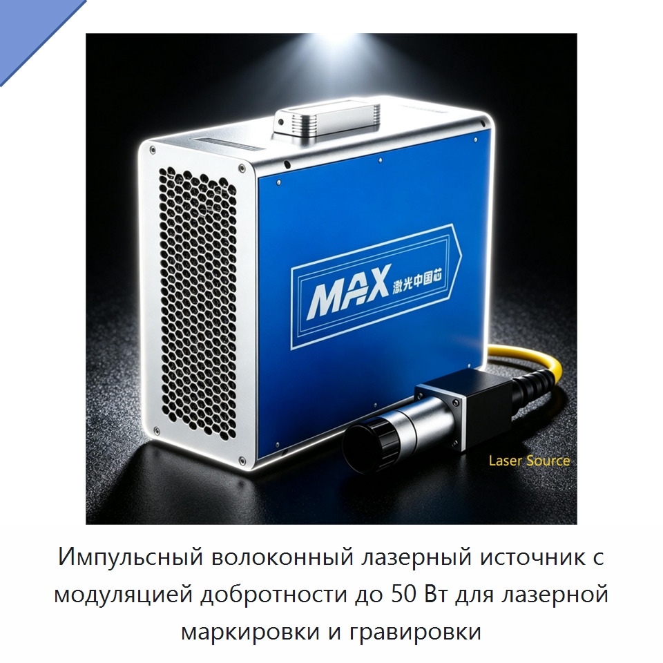 Импульсный волоконный лазерный источник с модуляцией добротности до 50 Вт для лазерной маркировки и гравировки — Комплектующие для лазерного оборудования