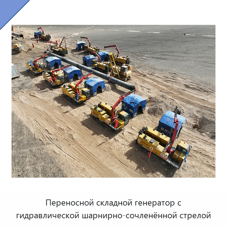 Переносной складной генератор с гидравлической шарнирно-сочленённой стрелой — Специальная строительная техника