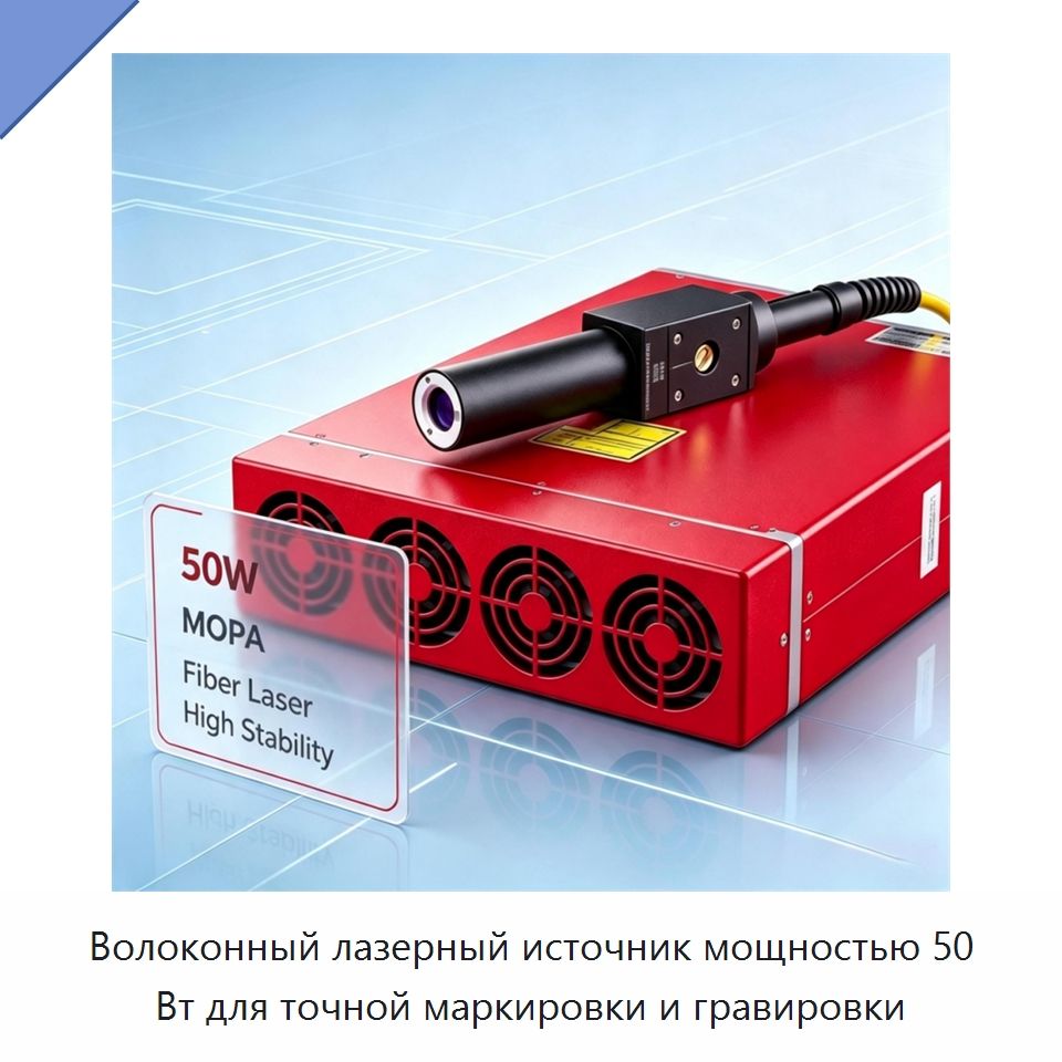 Волоконный лазерный источник мощностью 50 Вт для точной маркировки и гравировки — Комплектующие для лазерного оборудования
