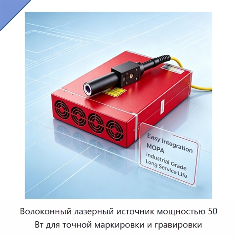 Волоконный лазерный источник мощностью 50 Вт для точной маркировки и гравировки