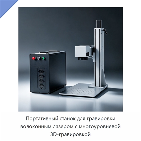 Портативный станок для гравировки волоконным лазером с многоуровневой 3D-гравировкой