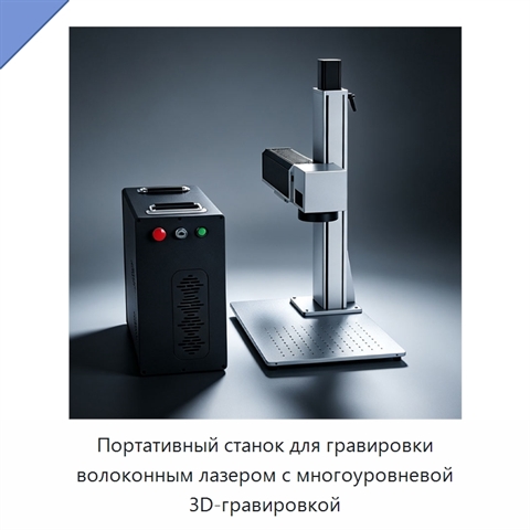 Портативный станок для гравировки волоконным лазером с многоуровневой 3D-гравировкой