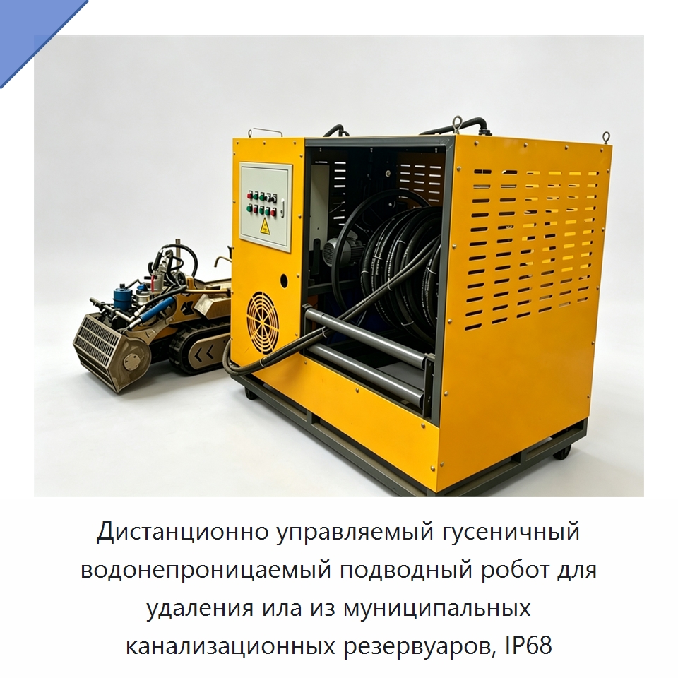 Дистанционно управляемый гусеничный водонепроницаемый подводный робот для удаления ила из муниципальных канализационных резервуаров, IP68 — Специальные машины и промышленное оборудование