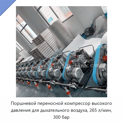 Поршневой переносной компрессор высокого давления для дыхательного воздуха, 265 л/мин, 300 бар