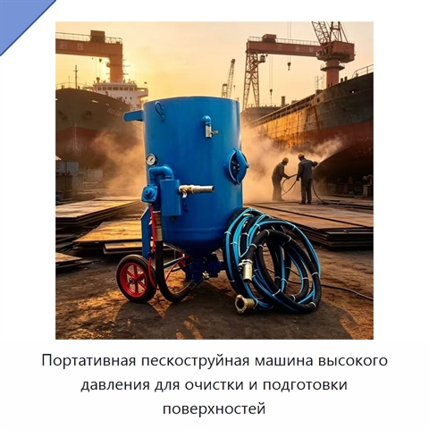 Портативная пескоструйная машина высокого давления для очистки и подготовки поверхностей