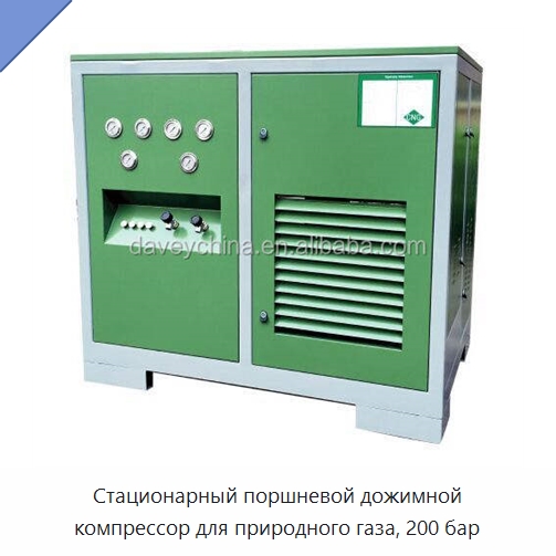 Стационарный поршневой дожимной компрессор для природного газа, 200 бар — Промышленные компрессоры
