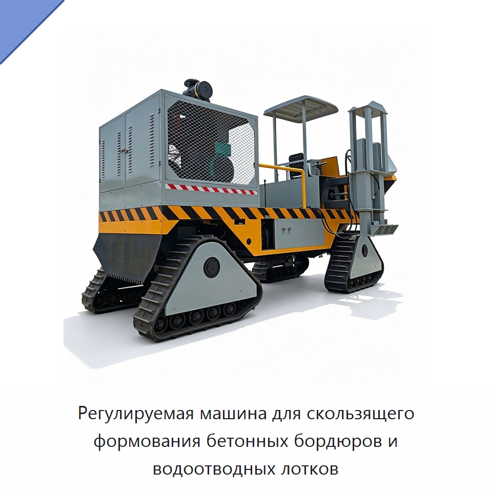 Регулируемая машина для скользящего формования бетонных бордюров и водоотводных лотков — Оборудование для работы с бетоном