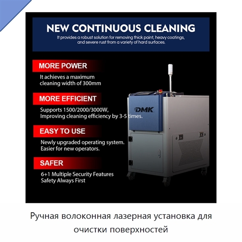 Ручная волоконная лазерная установка для очистки поверхностей