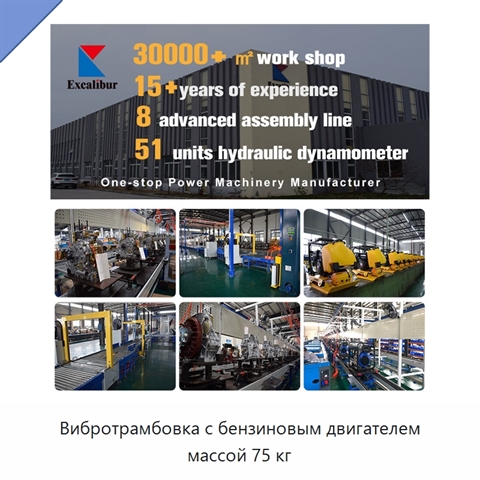 Вибротрамбовка с бензиновым двигателем массой 75 кг