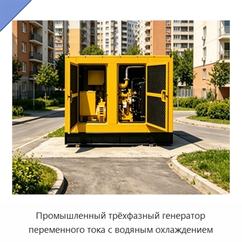 Промышленный трёхфазный генератор переменного тока с водяным охлаждением