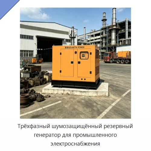 Трёхфазный шумозащищённый резервный генератор для промышленного электроснабжения — Дизельные генераторы