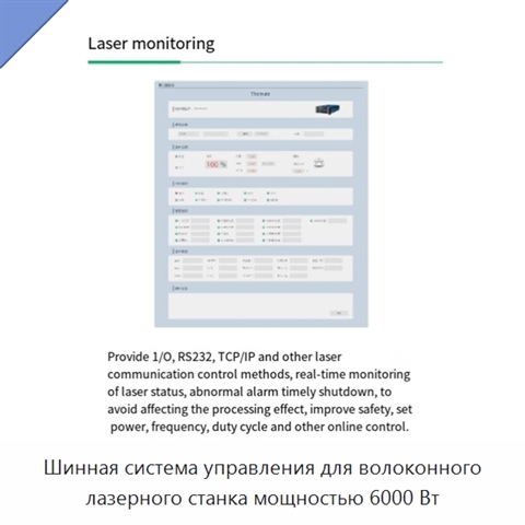 Шинная система управления для волоконного лазерного станка мощностью 6000 Вт