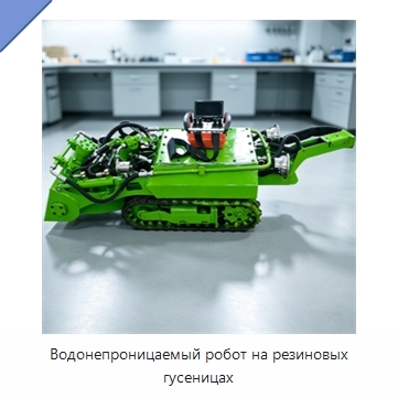 Водонепроницаемый робот на резиновых гусеницах