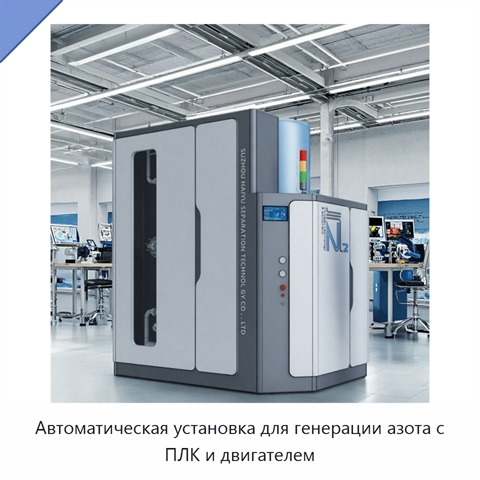 Автоматическая установка для генерации азота с ПЛК и двигателем