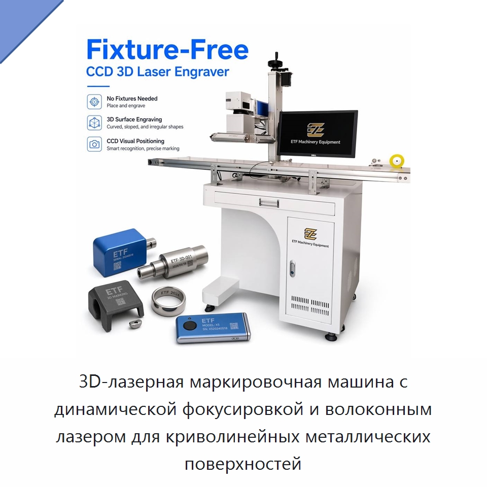 3D-лазерная маркировочная машина с динамической фокусировкой и волоконным лазером для криволинейных металлических поверхностей — Лазерные маркировочные станки