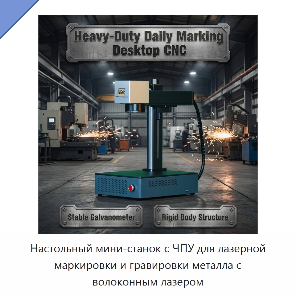 Настольный мини-станок с ЧПУ для лазерной маркировки и гравировки металла с волоконным лазером — Лазерные гравировальные станки