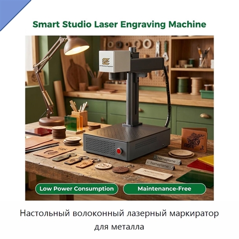 Настольный волоконный лазерный маркиратор для металла