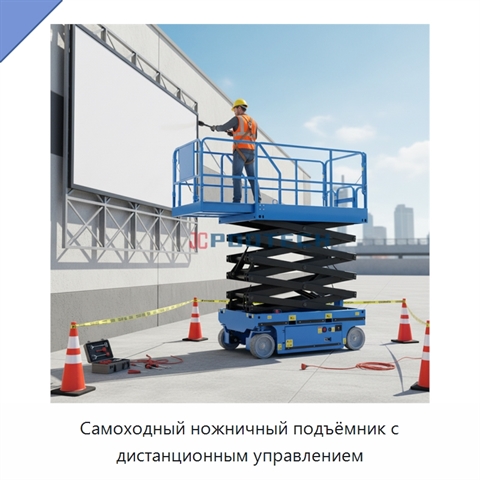 Самоходный ножничный подъёмник с дистанционным управлением