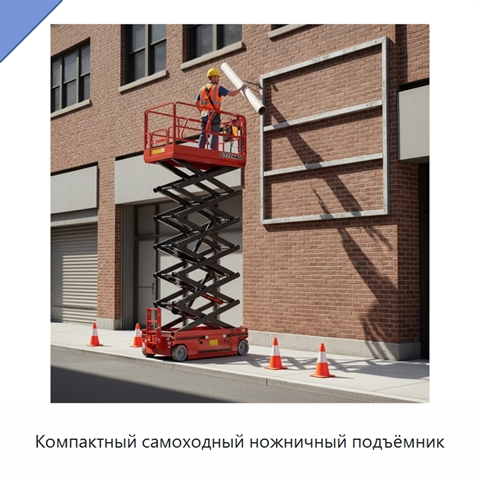 Компактный самоходный ножничный подъёмник
