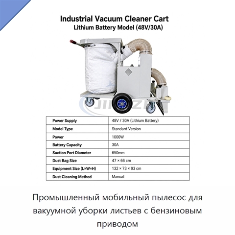 Промышленный мобильный пылесос для вакуумной уборки листьев с бензиновым приводом