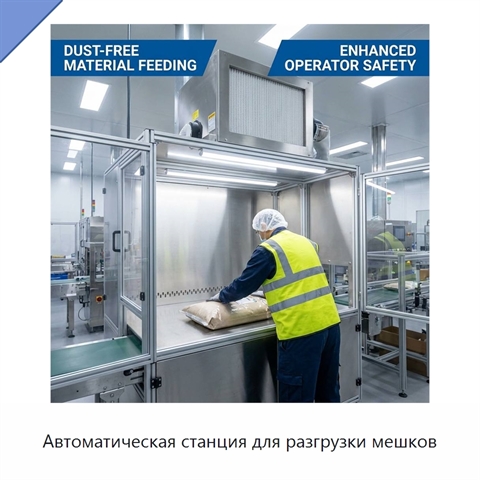 Автоматическая станция для разгрузки мешков