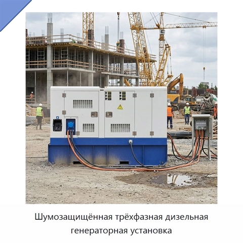 Шумозащищённая трёхфазная дизельная генераторная установка