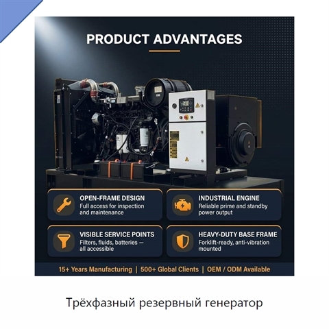 Трёхфазный резервный генератор