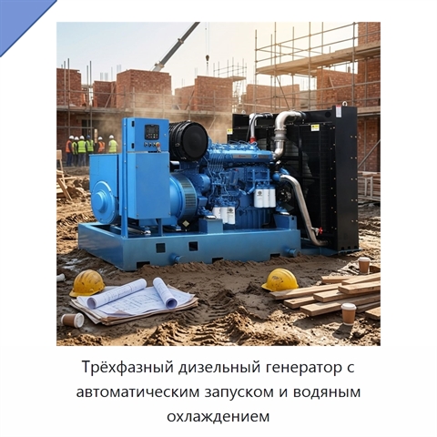 Трёхфазный дизельный генератор с автоматическим запуском и водяным охлаждением