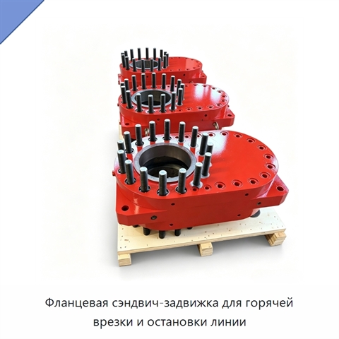 Фланцевая сэндвич-задвижка для горячей врезки и остановки линии