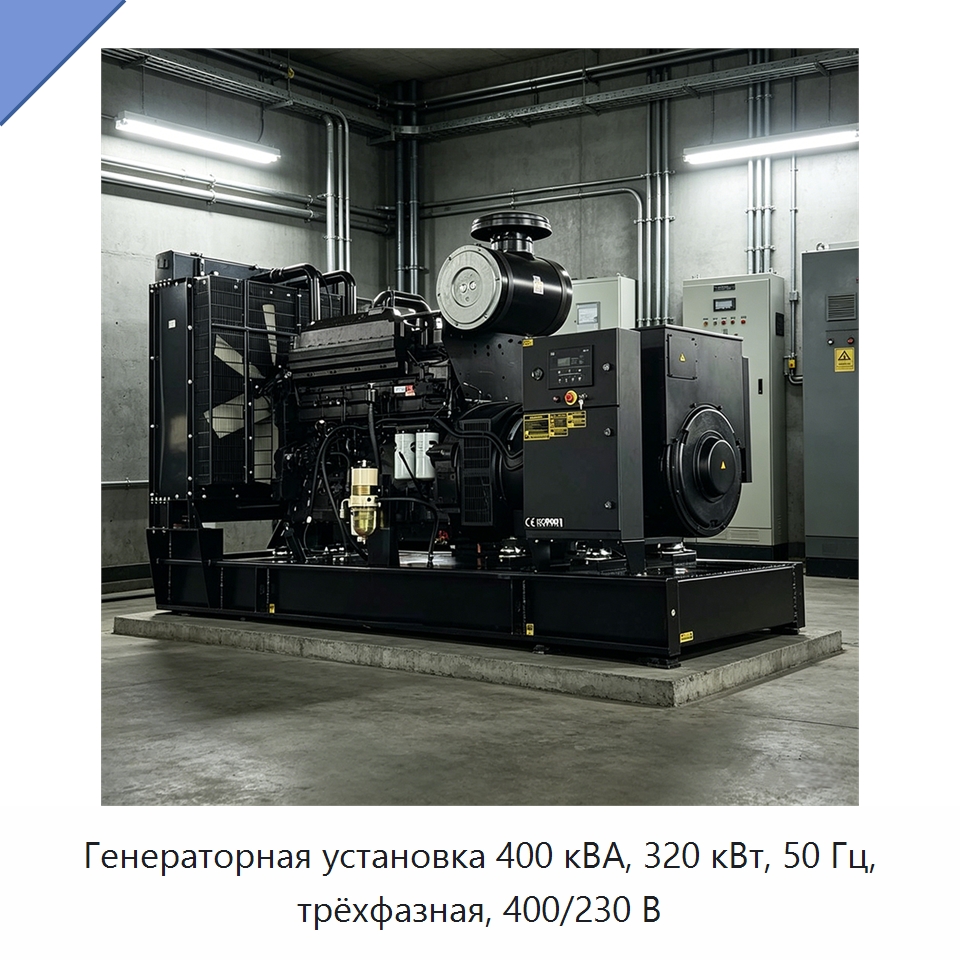 Генераторная установка 400 кВА, 320 кВт, 50 Гц, трёхфазная, 400/230 В — Дизельные генераторы
