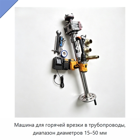 Машина для горячей врезки в трубопроводы, диапазон диаметров 15–50 мм