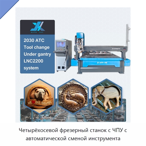 Четырёхосевой фрезерный станок с ЧПУ с автоматической сменой инструмента