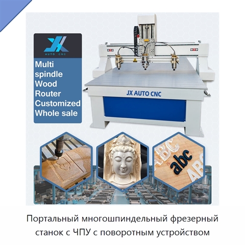 Портальный многошпиндельный фрезерный станок с ЧПУ с поворотным устройством