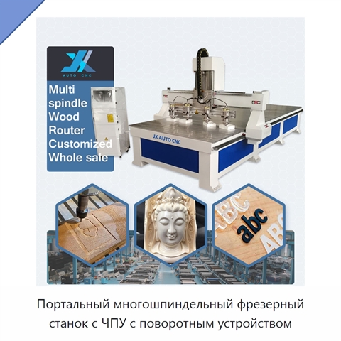 Портальный многошпиндельный фрезерный станок с ЧПУ с поворотным устройством