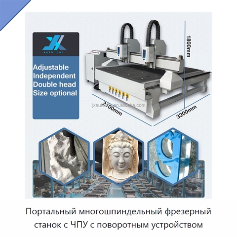 Портальный многошпиндельный фрезерный станок с ЧПУ с поворотным устройством