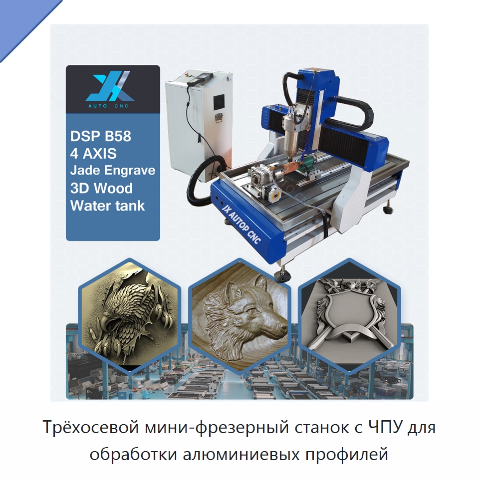 Трёхосевой мини-фрезерный станок с ЧПУ для обработки алюминиевых профилей — Фрезерные станки по дереву