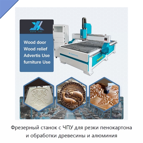 Фрезерный станок с ЧПУ для резки пенокартона и обработки древесины и алюминия