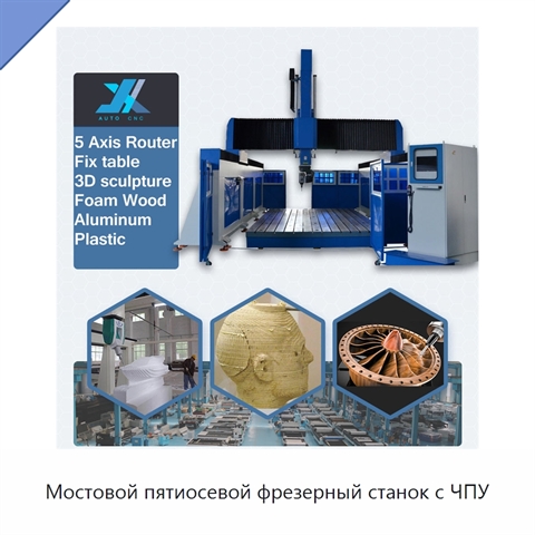 Мостовой пятиосевой фрезерный станок с ЧПУ