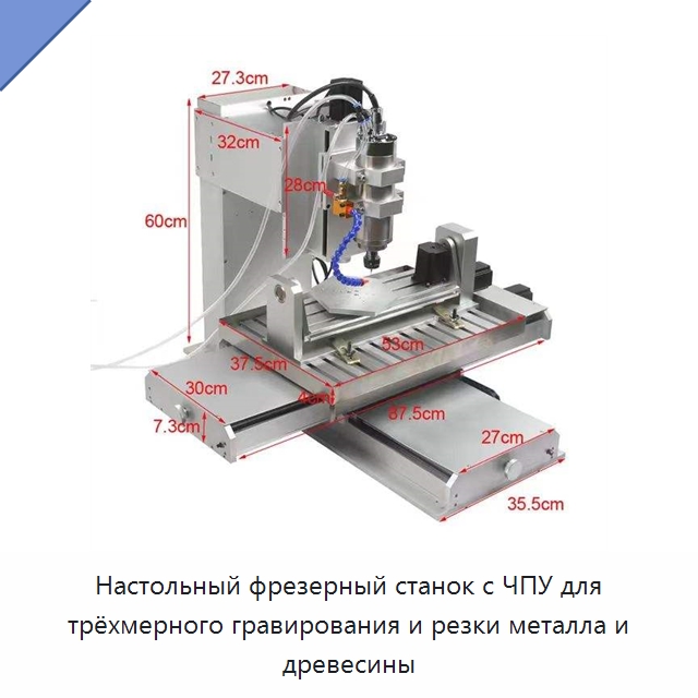 Настольный фрезерный станок с ЧПУ для трёхмерного гравирования и резки металла и древесины — Фрезерные станки по дереву