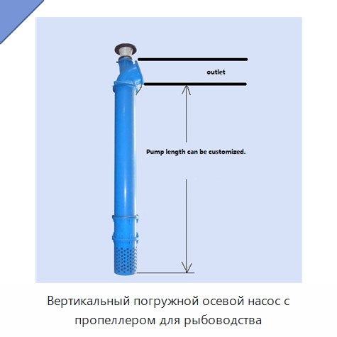 Вертикальный погружной осевой насос с пропеллером для рыбоводства — Насосы