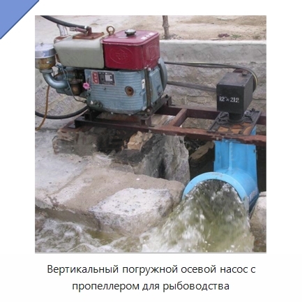 Вертикальный погружной осевой насос с пропеллером для рыбоводства