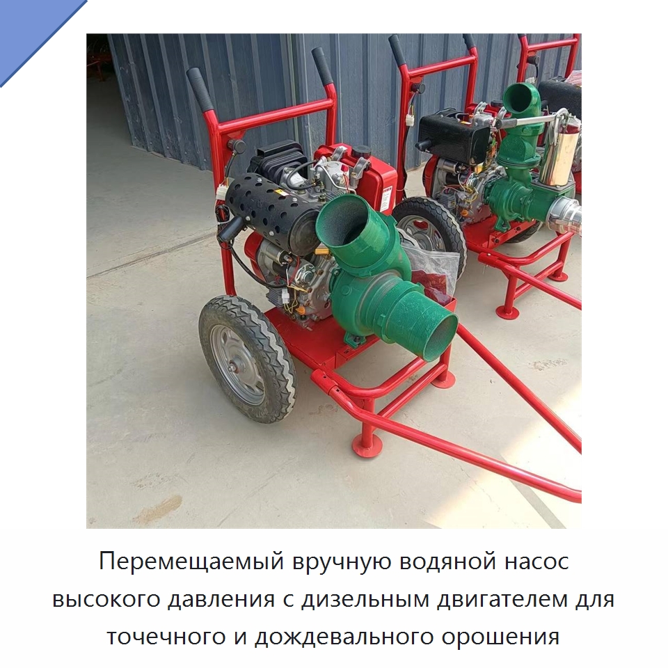 Перемещаемый вручную водяной насос высокого давления с дизельным двигателем для точечного и дождевального орошения — Насосы