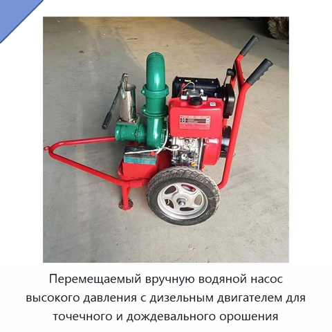 Перемещаемый вручную водяной насос высокого давления с дизельным двигателем для точечного и дождевального орошения